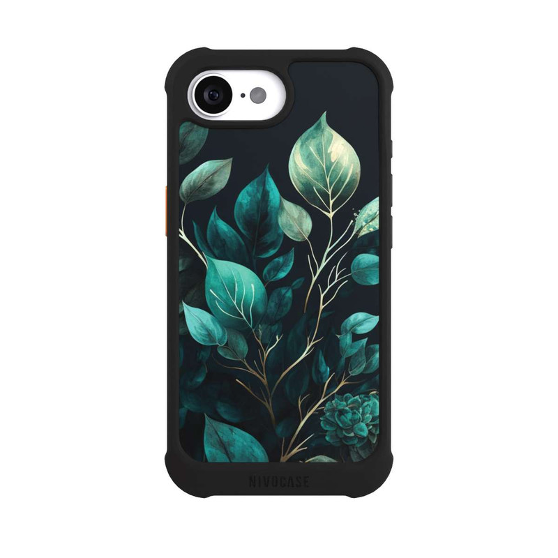 iPhone 16e NIVOmax Eucalyptus Dark Background