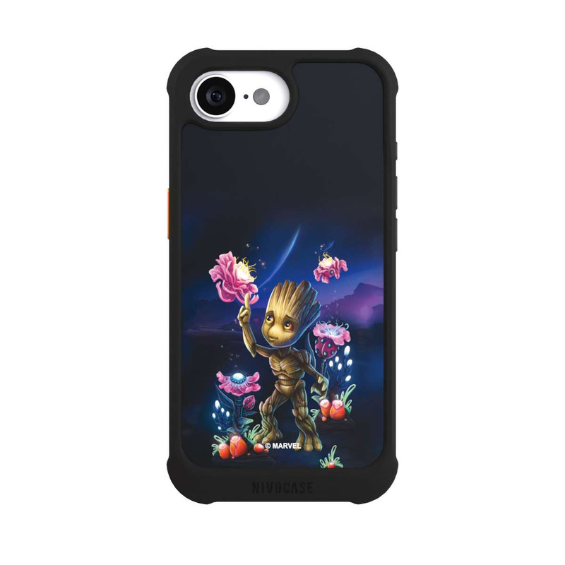 iPhone 16e NIVOmax Baby Groot Fleurs