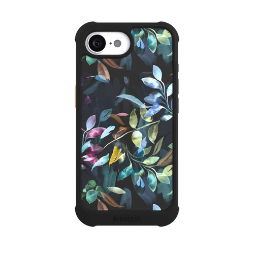 Apple iPhone 16e NIVOmax Watercolor Mystic Leaves Black