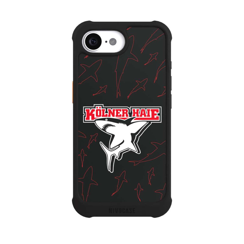 iPhone 16e NIVOmax Haie Muster Rot