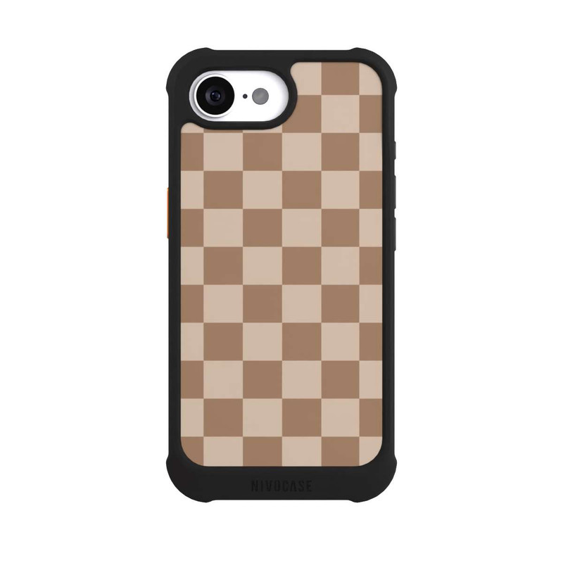 iPhone 16e NIVOmax Braun Karo