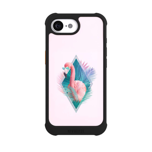 Apple iPhone 16e NIVOmax Tropical Leaves Flamingo