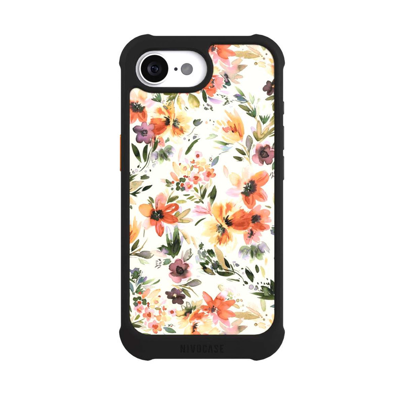 iPhone 16e NIVOmax Fleurs artistiques d'été Ivoire