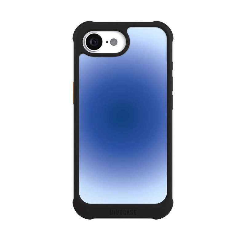 iPhone 16e NIVOmax Aura blue circle