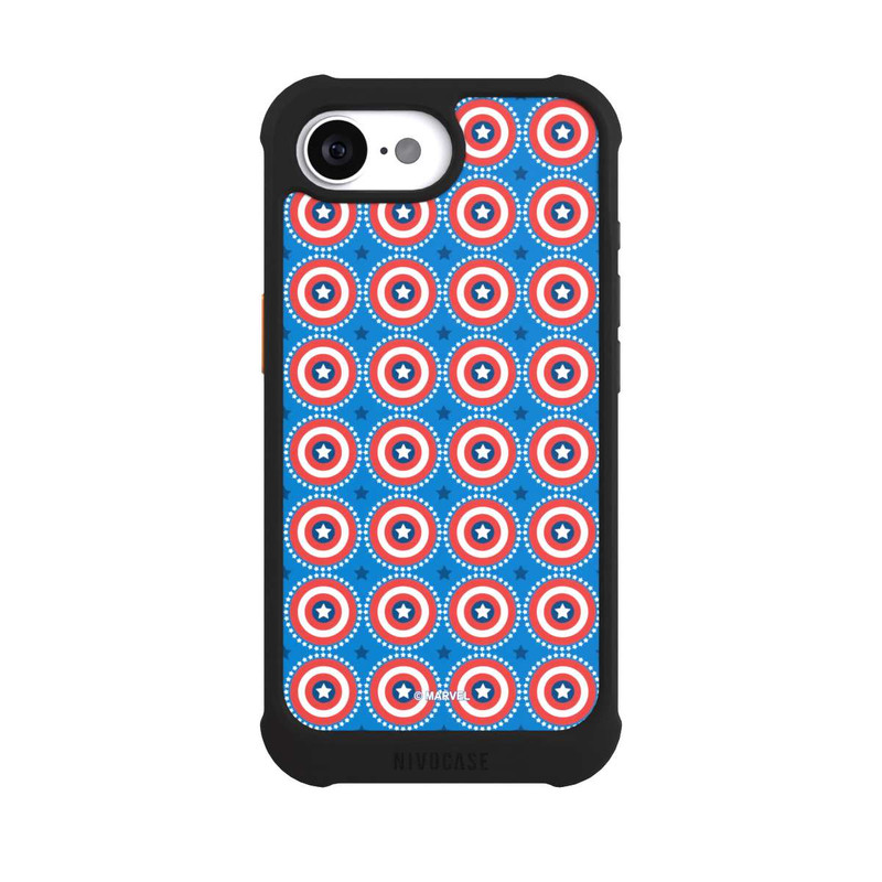 iPhone 16e NIVOmax Captain American Shield Pattern