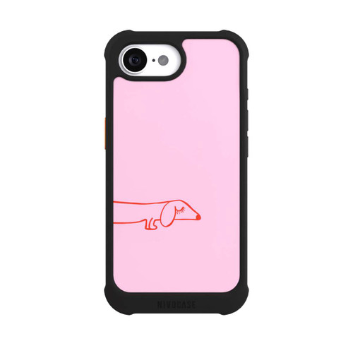 Apple iPhone 16e NIVOmax Dachshund Illustration Pink