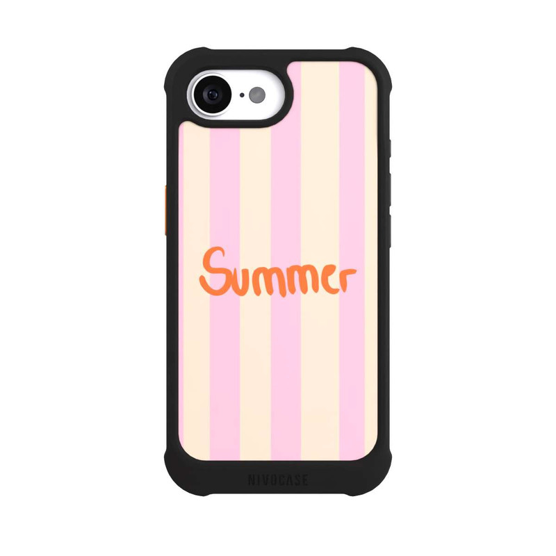 iPhone 16e NIVOmax Summer Pink And Orange Stripes