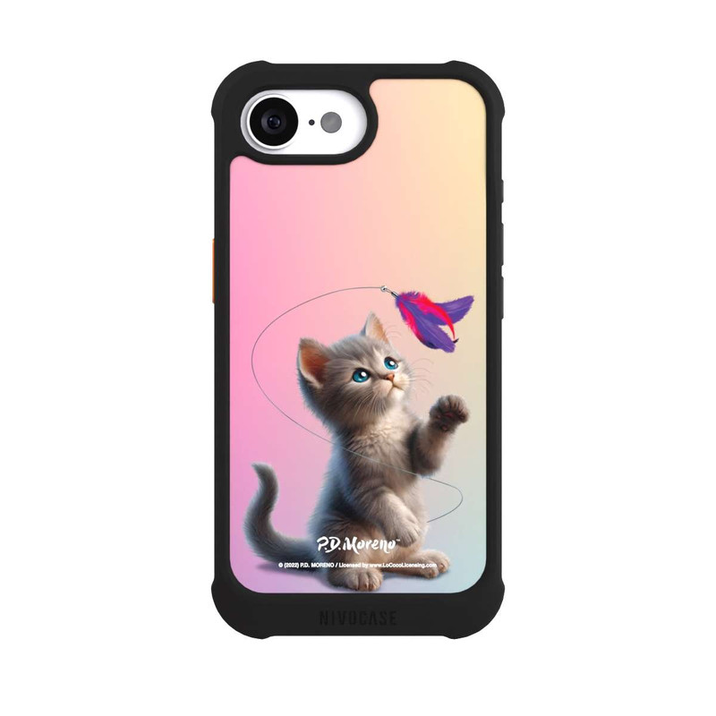 iPhone 16e NIVOmax Playing Cat with Feather