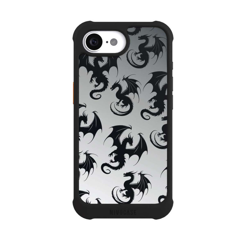 iPhone 16e NIVOmax Dragon Pattern Grey