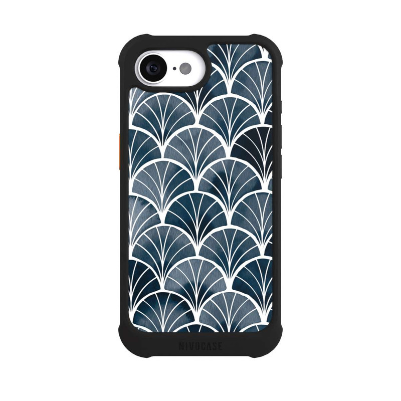 iPhone 16e NIVOmax Botanische Brise Art Deco Grau