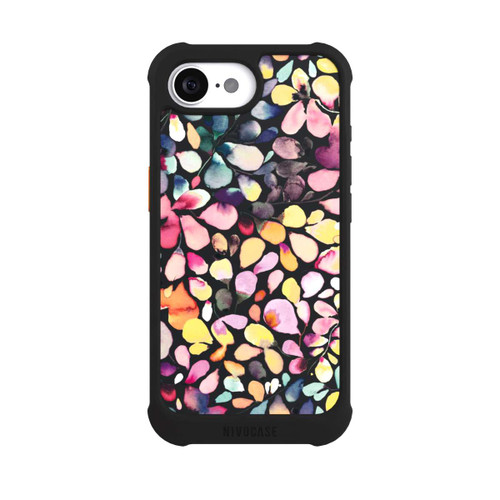 Apple iPhone 16e NIVOmax Eukalyptus Aquarellblätter Schwarz