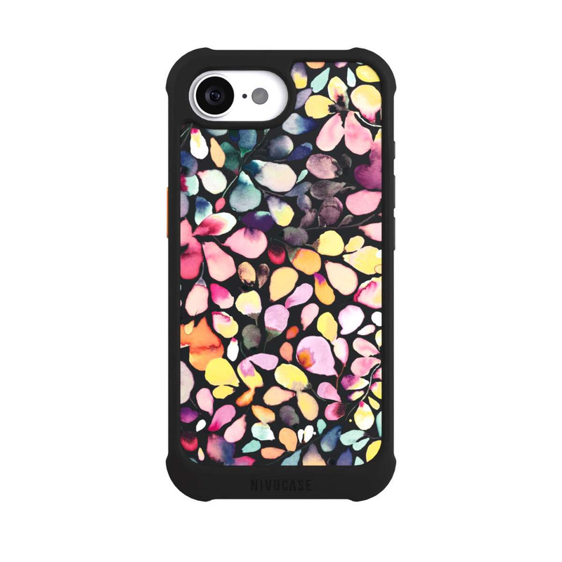 iPhone 16e NIVOmax Eucalyptus Watercolor Leaves Black