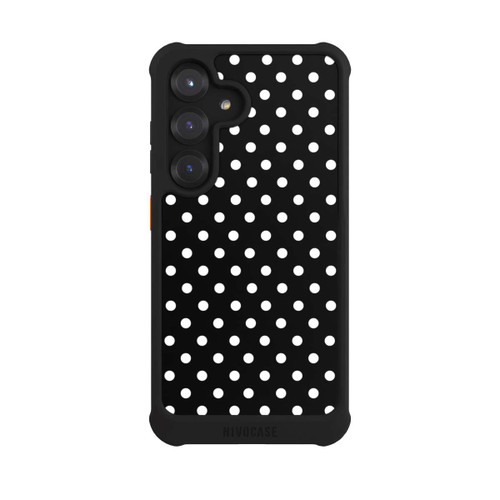 Samsung Galaxy S25 NIVOmax Polka Dots Schwarz und Weiß