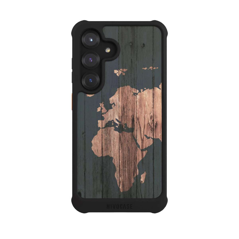 Galaxy S25 NIVOmax Wooden World Map