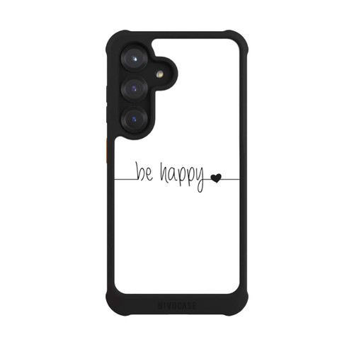 Samsung Galaxy S25 NIVOmax Be Happy Weisser Hintergrund
