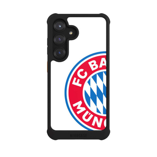 Samsung Galaxy S25 NIVOmax Großes FCB Logo Weiß