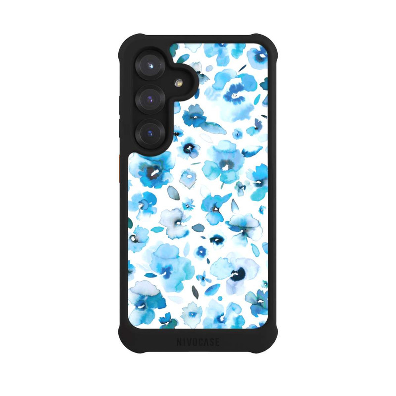 Galaxy S25 NIVOmax Blue Tropical Flowers