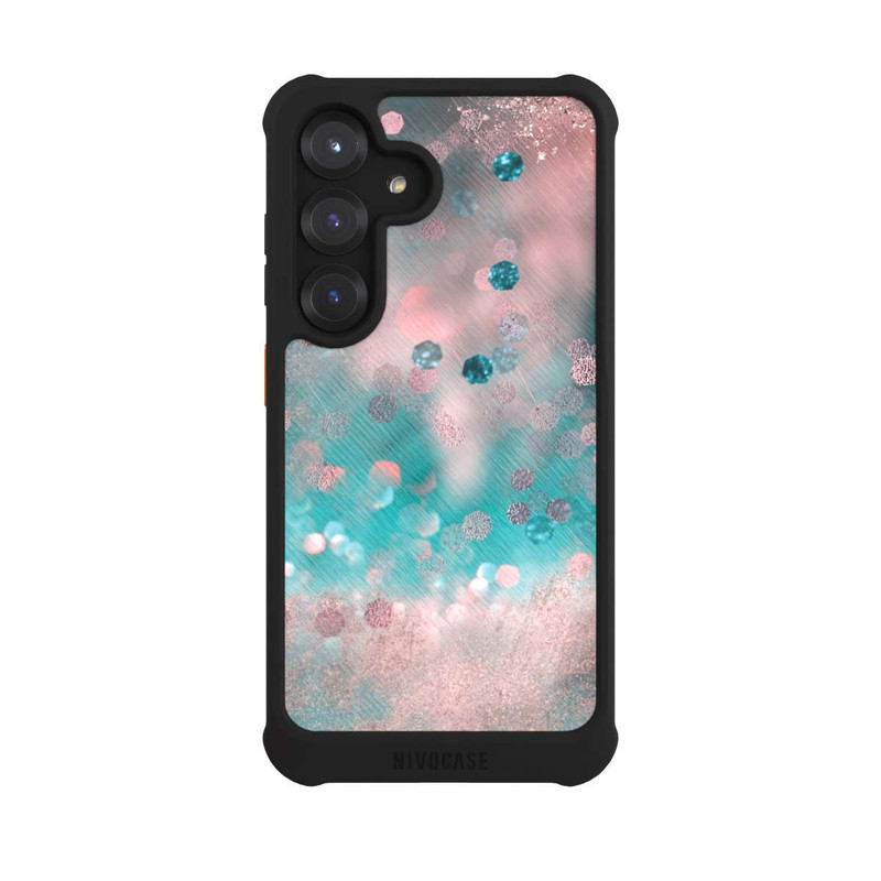 Galaxy S25 NIVOmax Türkis-glamouröser Glitzerlook
