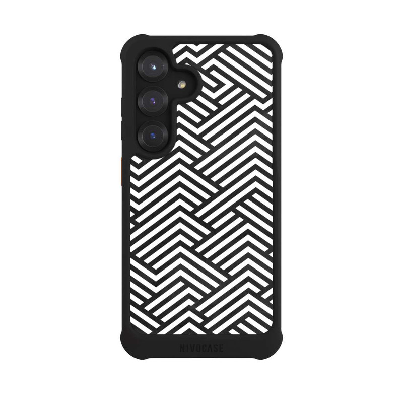 Galaxy S25 NIVOmax Schwarz und Weiß ZigZag