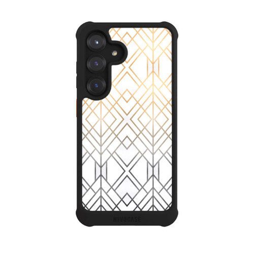 Samsung Galaxy S25 NIVOmax Imprimé Geo Gold doré et gris