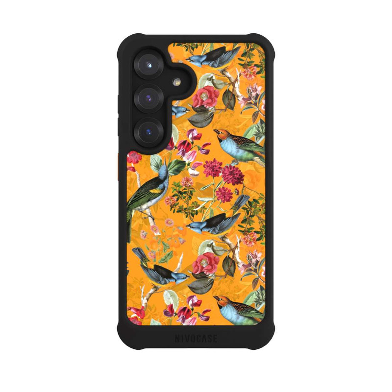 Galaxy S25 NIVOmax Tapete mit Vögeln und Blumen