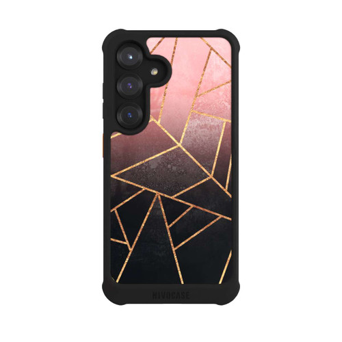 Samsung Galaxy S25 NIVOmax Imprimé Pierre Or Rose Et Noir