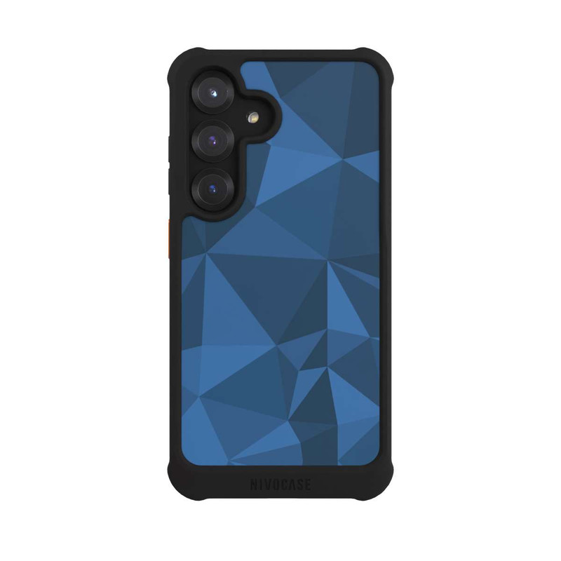 Galaxy S25 NIVOmax Polygon Pattern Blue