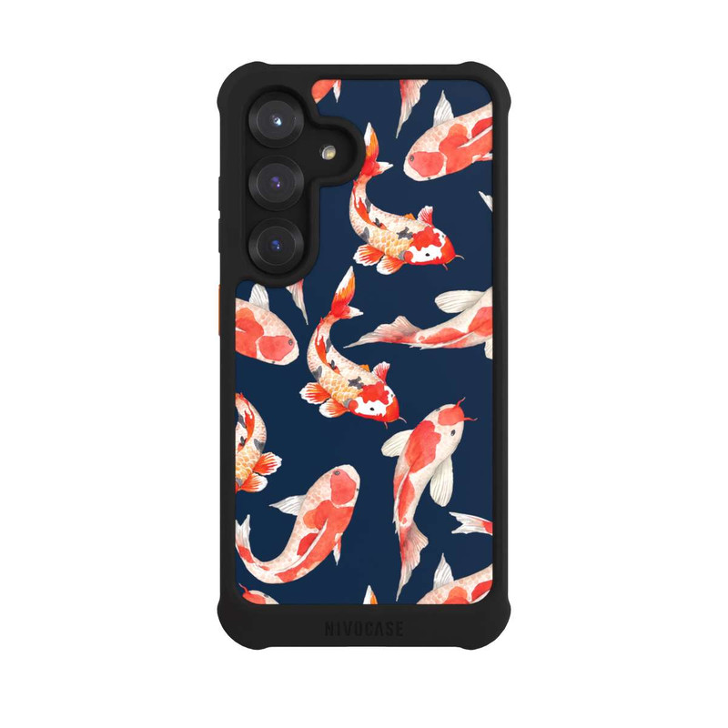 Galaxy S25 NIVOmax Koi auf blauem Hintergrund