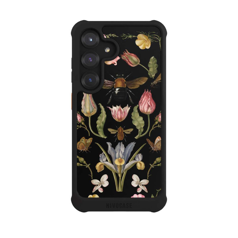 Galaxy S25 NIVOmax Wildblumen und Biene Schwarz