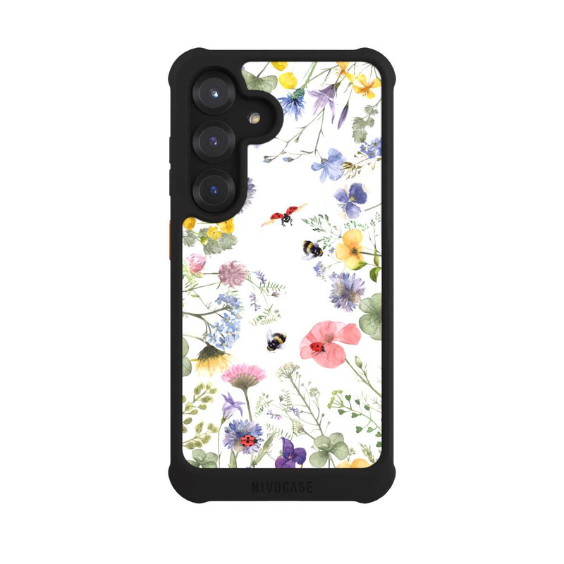 Galaxy S25 NIVOmax Bunte Frühlingsblumen und Bienen
