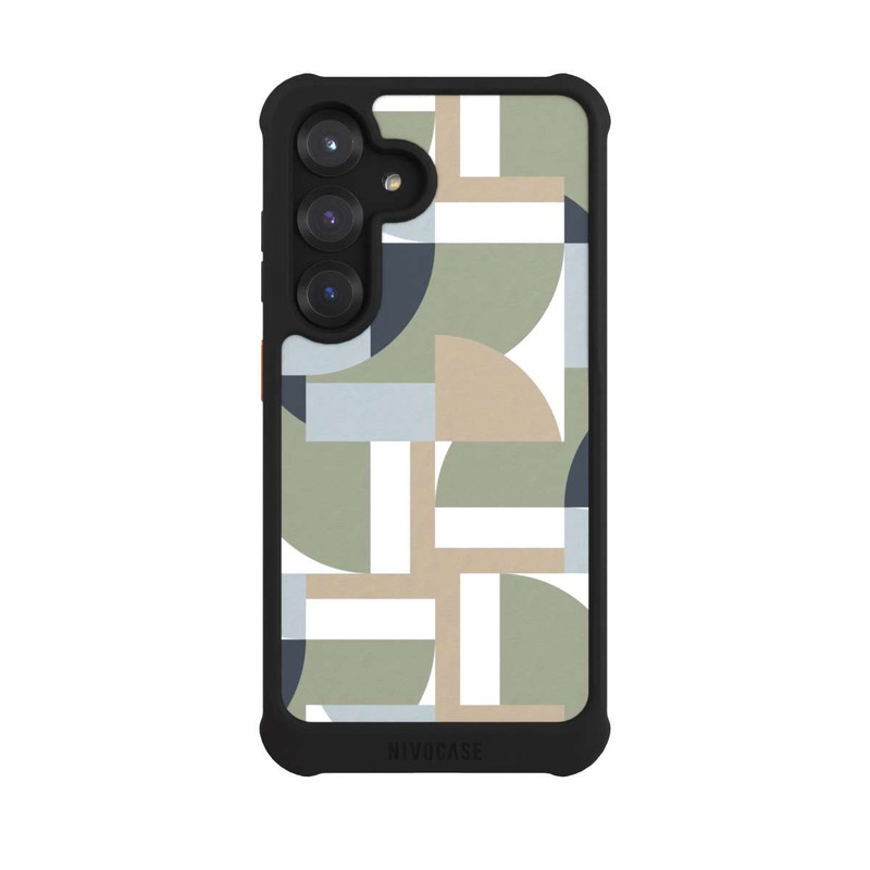 Galaxy S25 NIVOmax Futuristische Bauhaus Polygone Beige