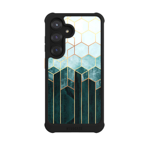 Samsung Galaxy S25 NIVOmax Blaugrüne Sechsecke