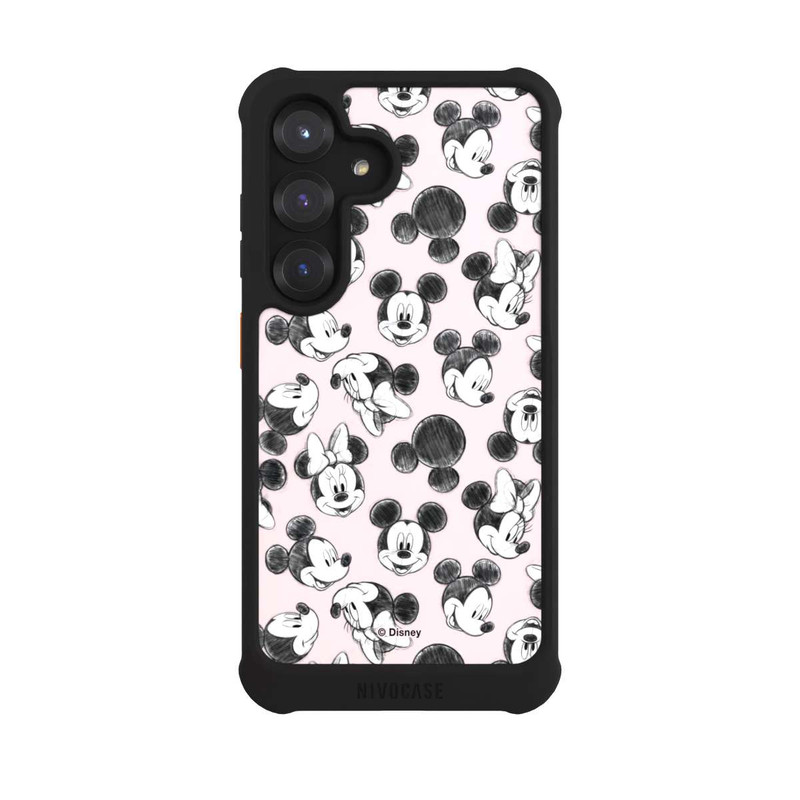 Galaxy S25 NIVOmax Minnie & Mickey Viele Gesichter Pink