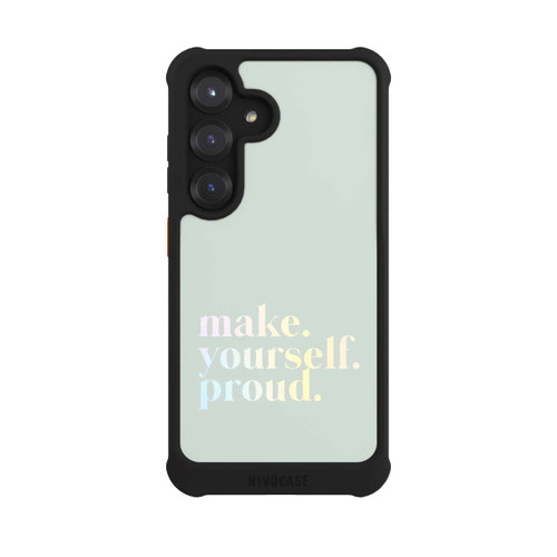 Samsung Galaxy S25 NIVOmax Make Yourself Proud Zitat-Minze und Farbverlauf