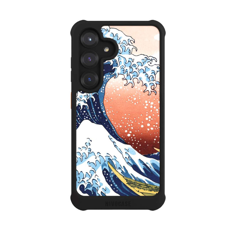 Galaxy S25 NIVOmax La Grande Vague de Kanagawa Rouge