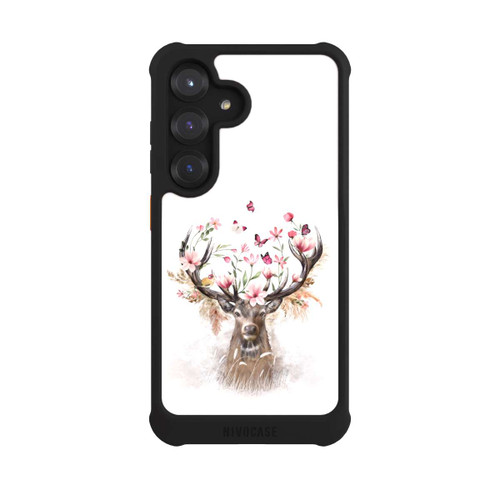 Samsung Galaxy S25 NIVOmax Hirsch Blumen Geweih