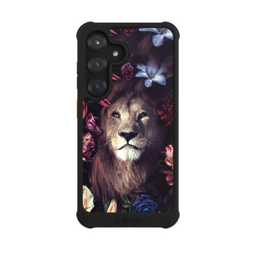 Samsung Galaxy S25 NIVOmax Löwe Blumenrahmen