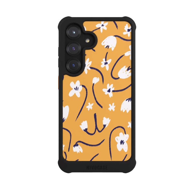 Galaxy S25 NIVOmax Pattern Petites Fleurs Jaunes