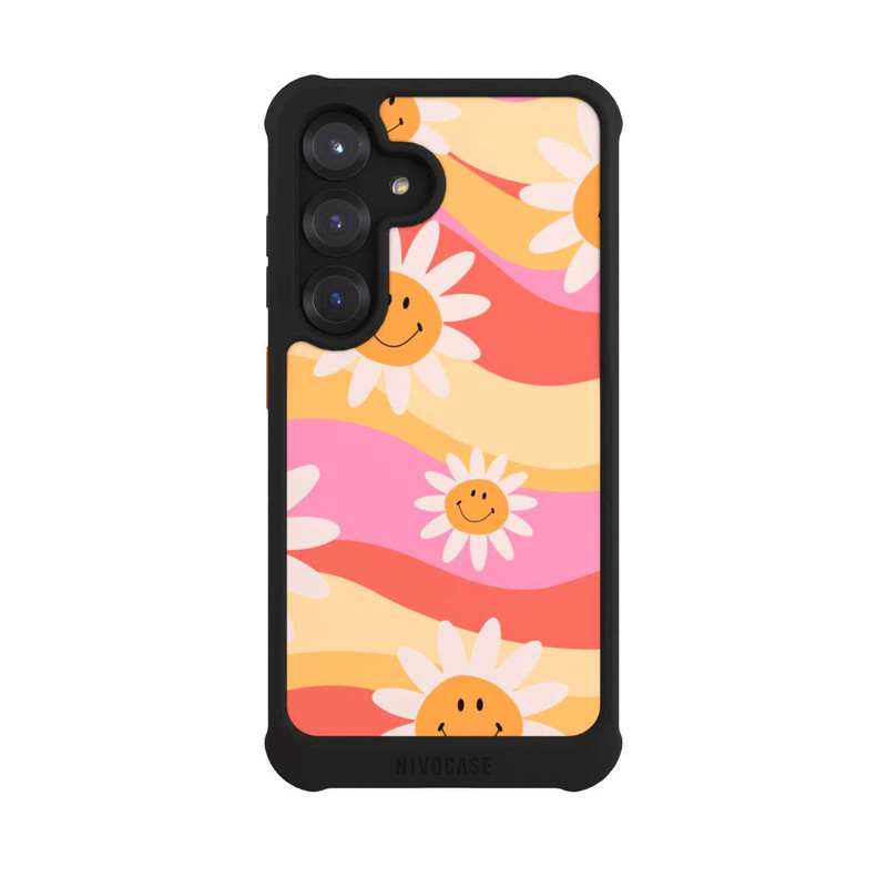 Galaxy S25 NIVOmax Retro Smiles Orange Colorful