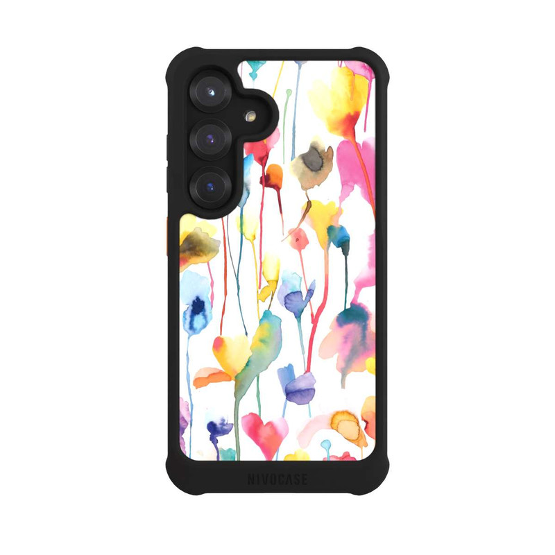 Galaxy S25 NIVOmax Aquarelle de Fleurs Colorées