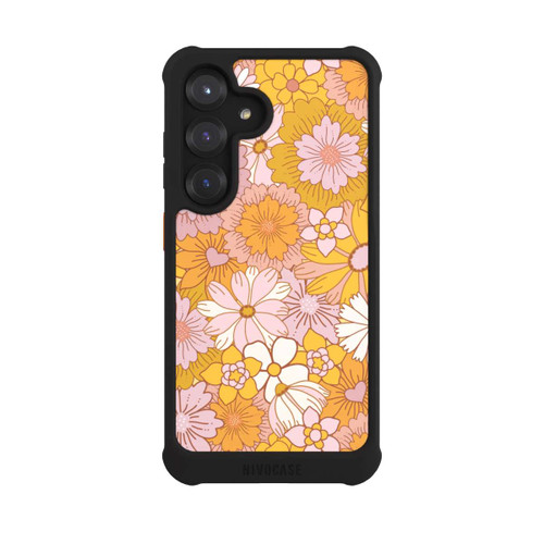 Samsung Galaxy S25 NIVOmax Retro Flower Walpaper Yellow