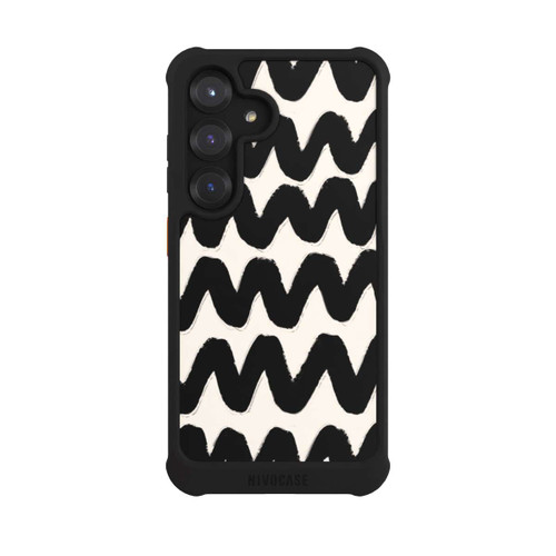 Samsung Galaxy S25 NIVOmax Vagues Noires Pattern