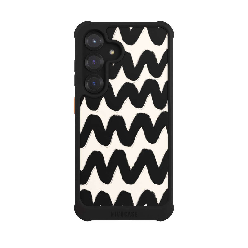 Galaxy S25 NIVOmax Vagues Noires Pattern
