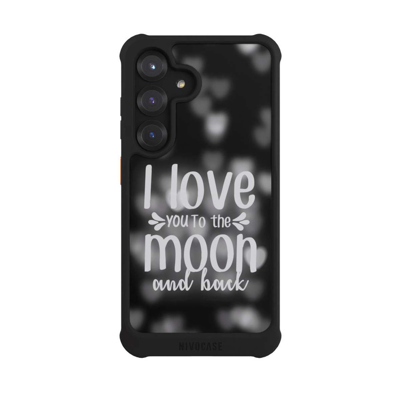 Galaxy S25 NIVOmax I Love You to The Moon And Back Black Hearts