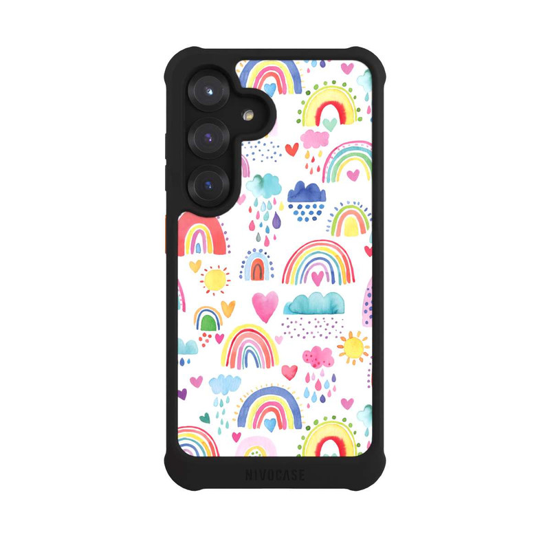 Galaxy S25 NIVOmax Lovely Rainbows Multi Red