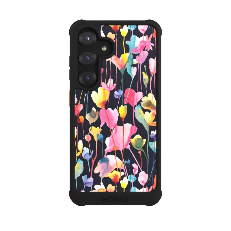 Galaxy S25 NIVOmax Wildblumen schwarz
