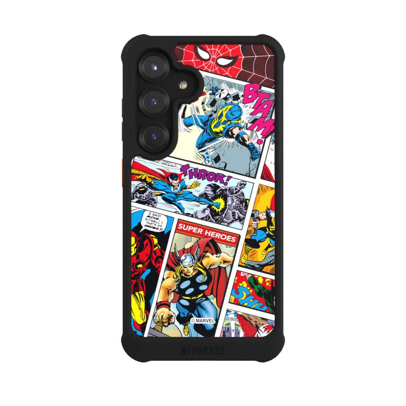 Galaxy S25 NIVOmax Marvel Retro Comic Blue