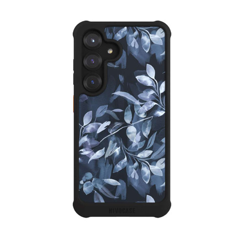 Samsung Galaxy S25 NIVOmax Aquarelle Feuilles Mystiques Marine