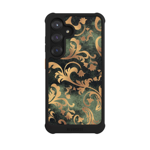 Samsung Galaxy S25 NIVOmax Damask Wallpaper Dark Green