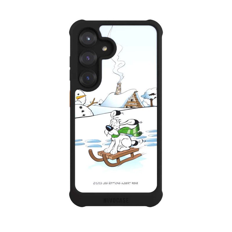 Galaxy S25 NIVOmax Idéfix fait du traîneau